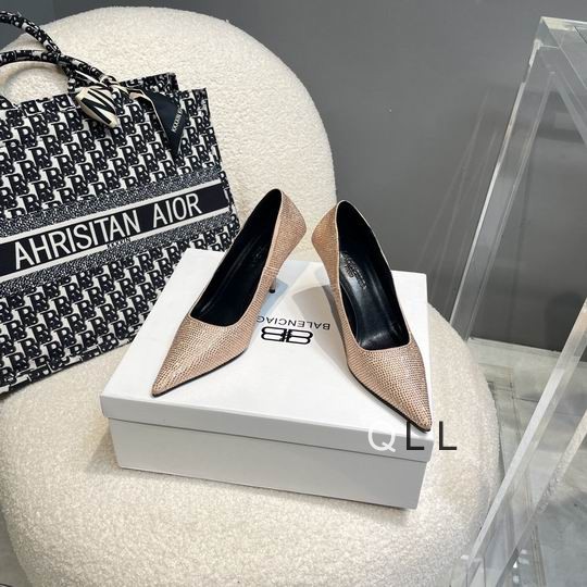 Balenciaga diamond-studded high heels Beige