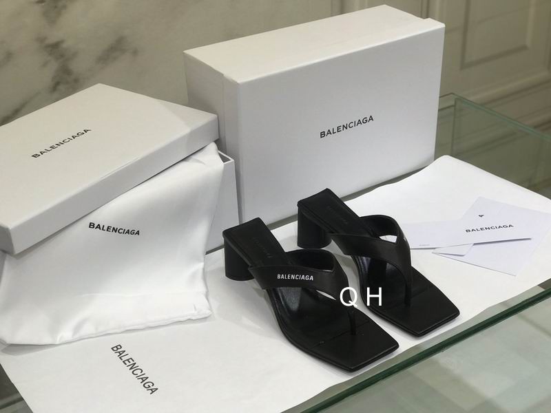 Balenciaga Women's High Heel Thong Sandals Black