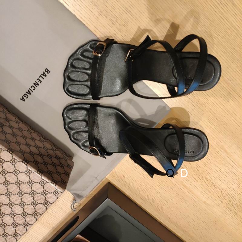 Balenciaga Calfskin Logo Afterhour 90mm Sandal 38 Black Sold Out