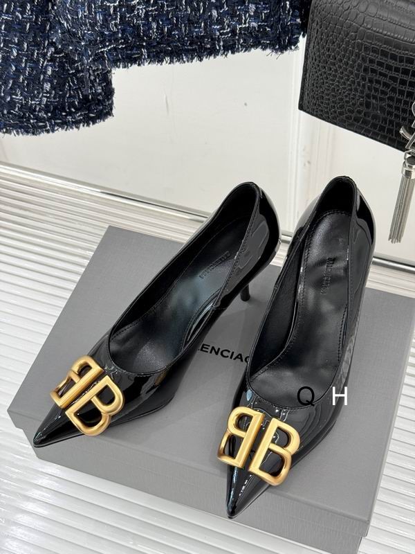 BALENCIAGA BB D'Orsay Black Patent Leather Pumps