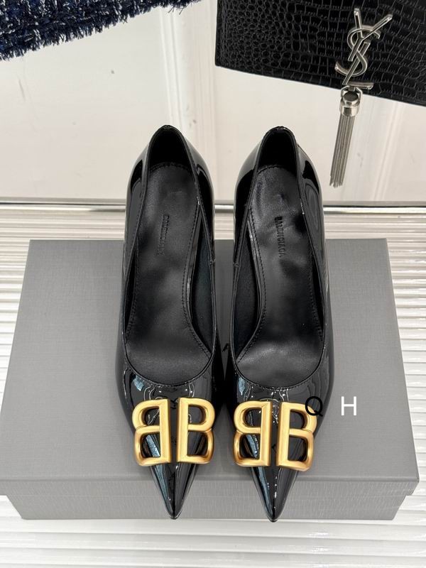 BALENCIAGA BB D'Orsay Black Patent Leather Pumps