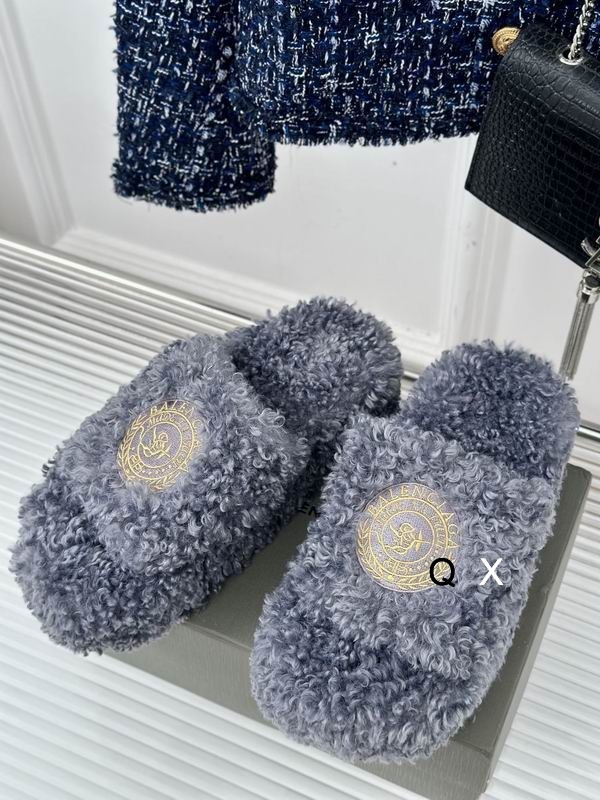 Balenciaga Furry Sandal Light Blue