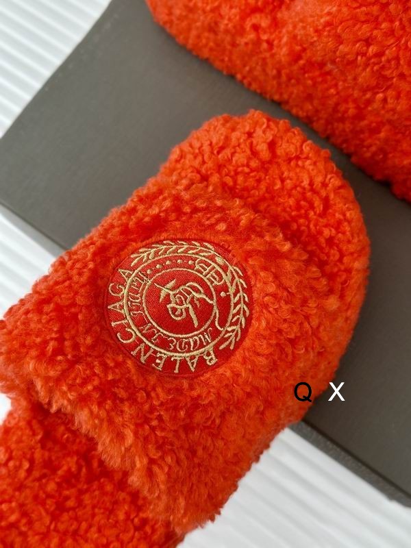 Balenciaga Furry Sandal orange-red