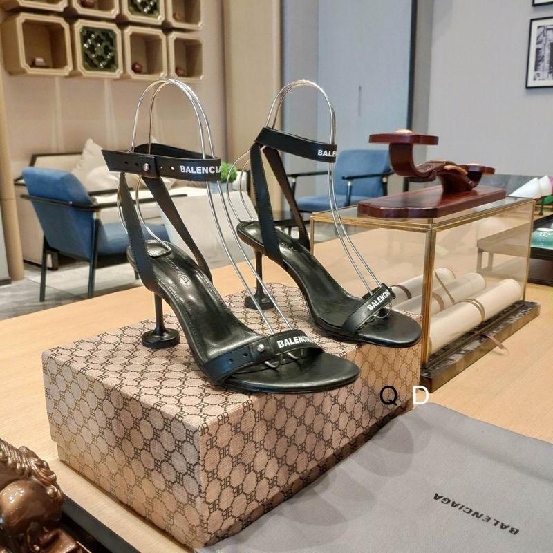 Balenciaga Calfskin Logo Afterhour 90mm Sandal 38 Black Sold Out