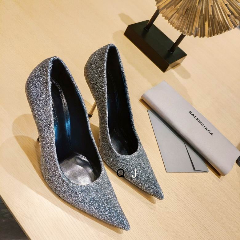 Balenciaga diamond-studded high heels Gray