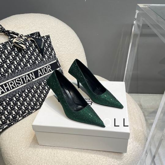 Balenciaga diamond-studded high heels Green