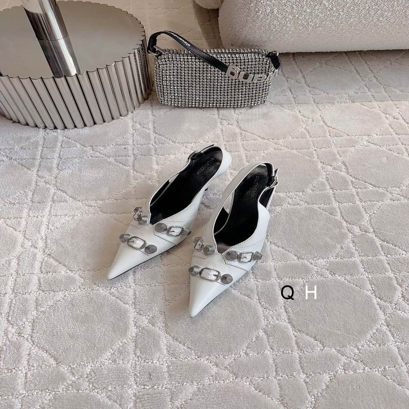 Balenciaga Cagole 70mm Slingback Pumps White
