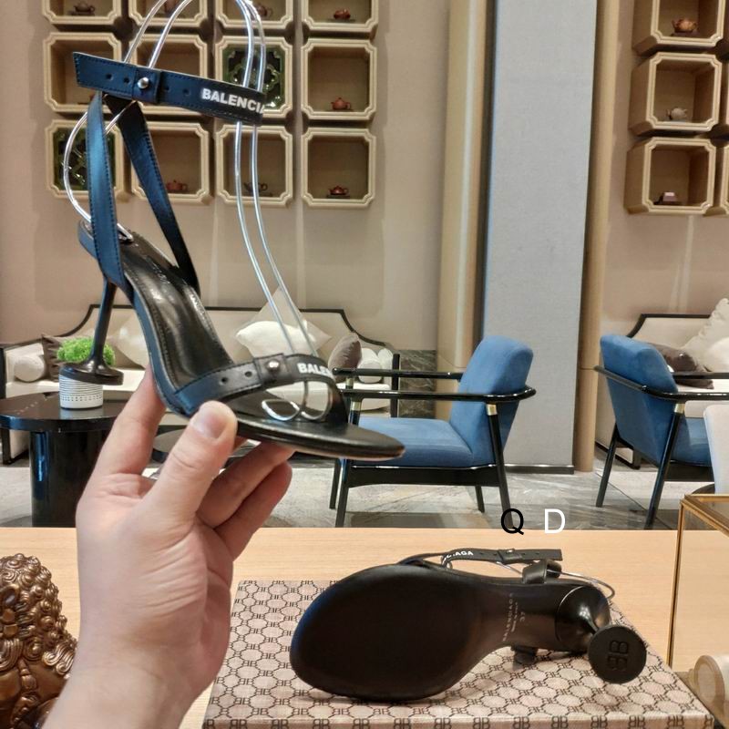 Balenciaga Calfskin Logo Afterhour 90mm Sandal 38 Black Sold Out