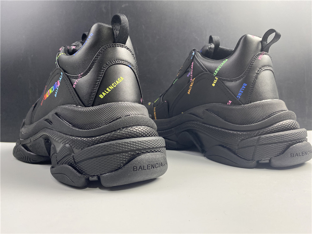 BALENCIAGA Technical Fabric Allover Logo Womens Triple S Sneakers