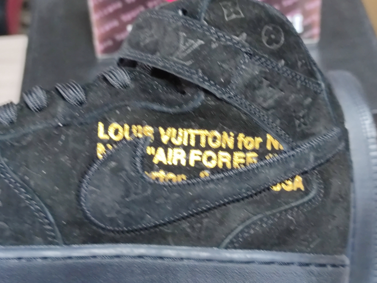 LV x Air force 1 mid Black