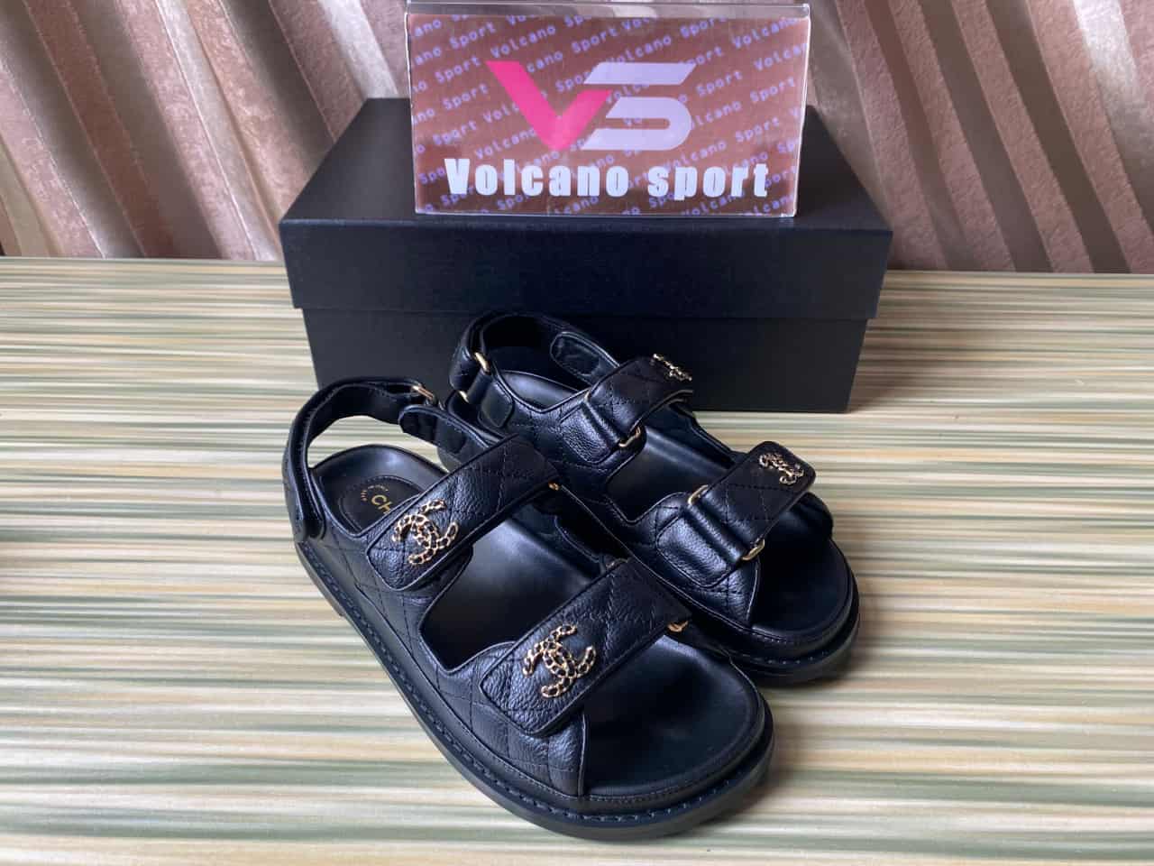 Chanel Quilted Dad Sandal Black Leather