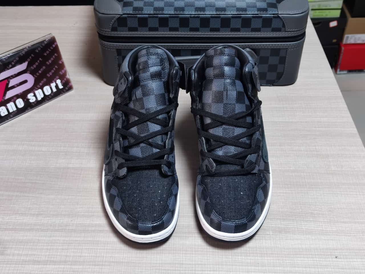 LV x Jordan 1 retro High Black and Grey