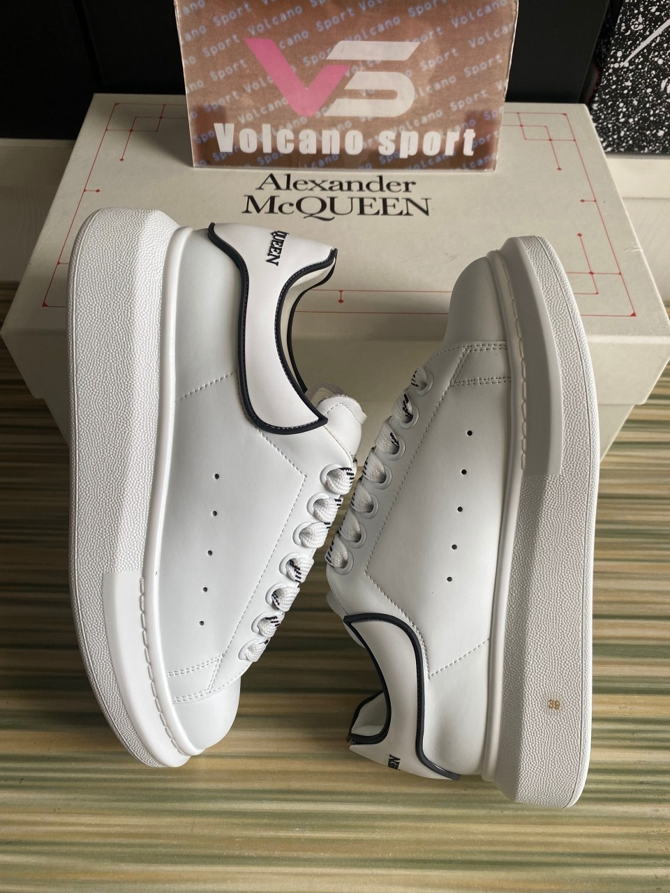 Alexander McQueen White Black Trim Skate shoes