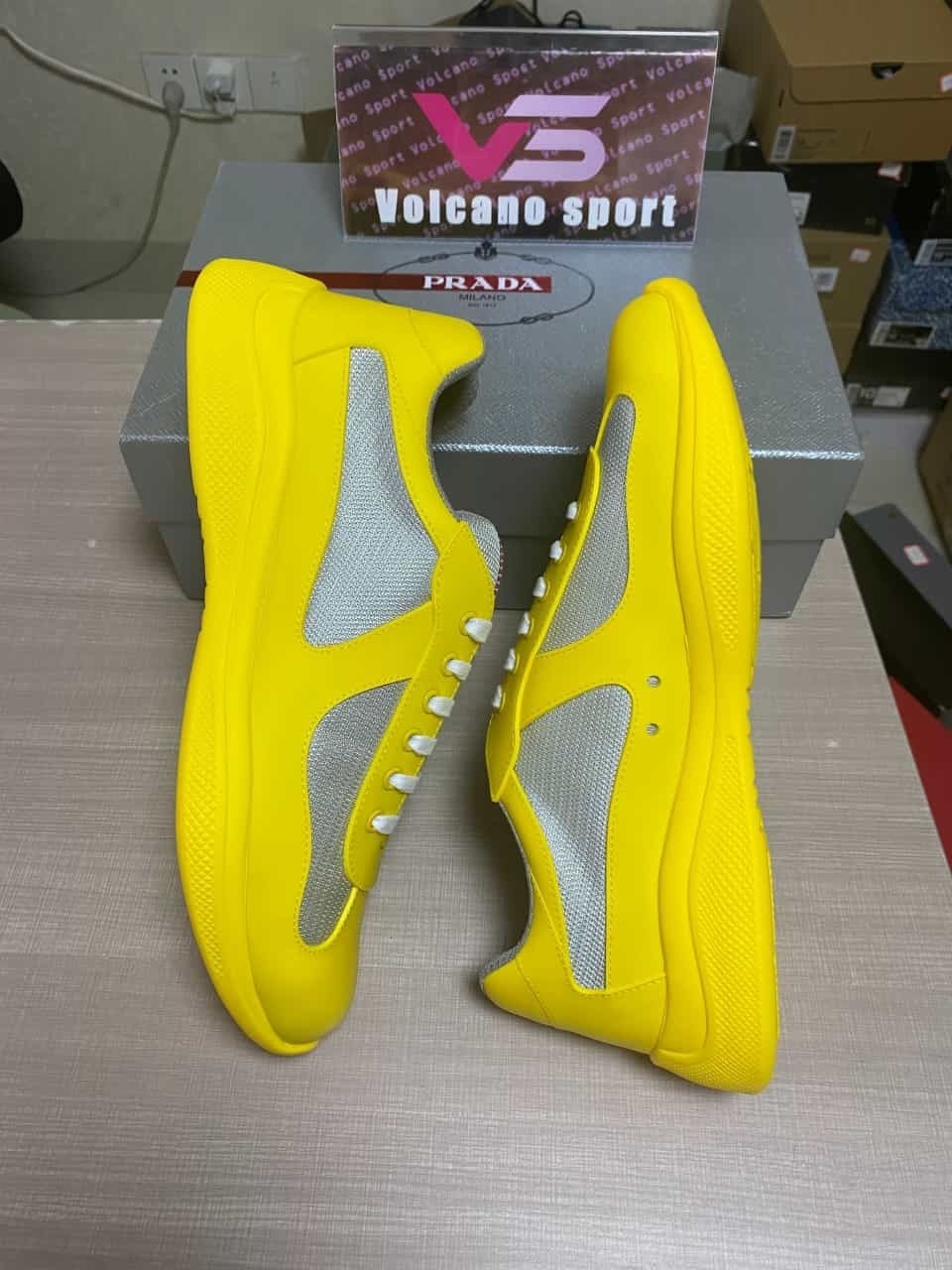 Prada America's Cup Soft rubber and bike fabric sneakers