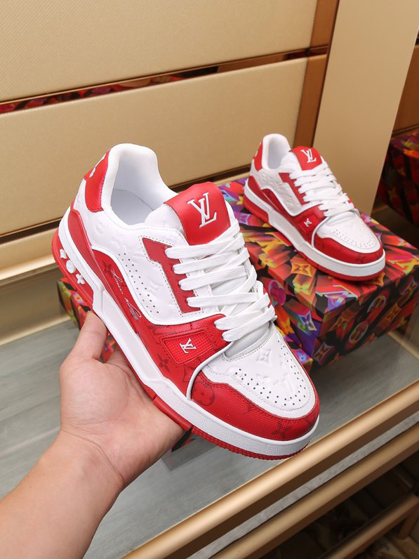 Louis Vuitton Trainer #54 Signature Red White