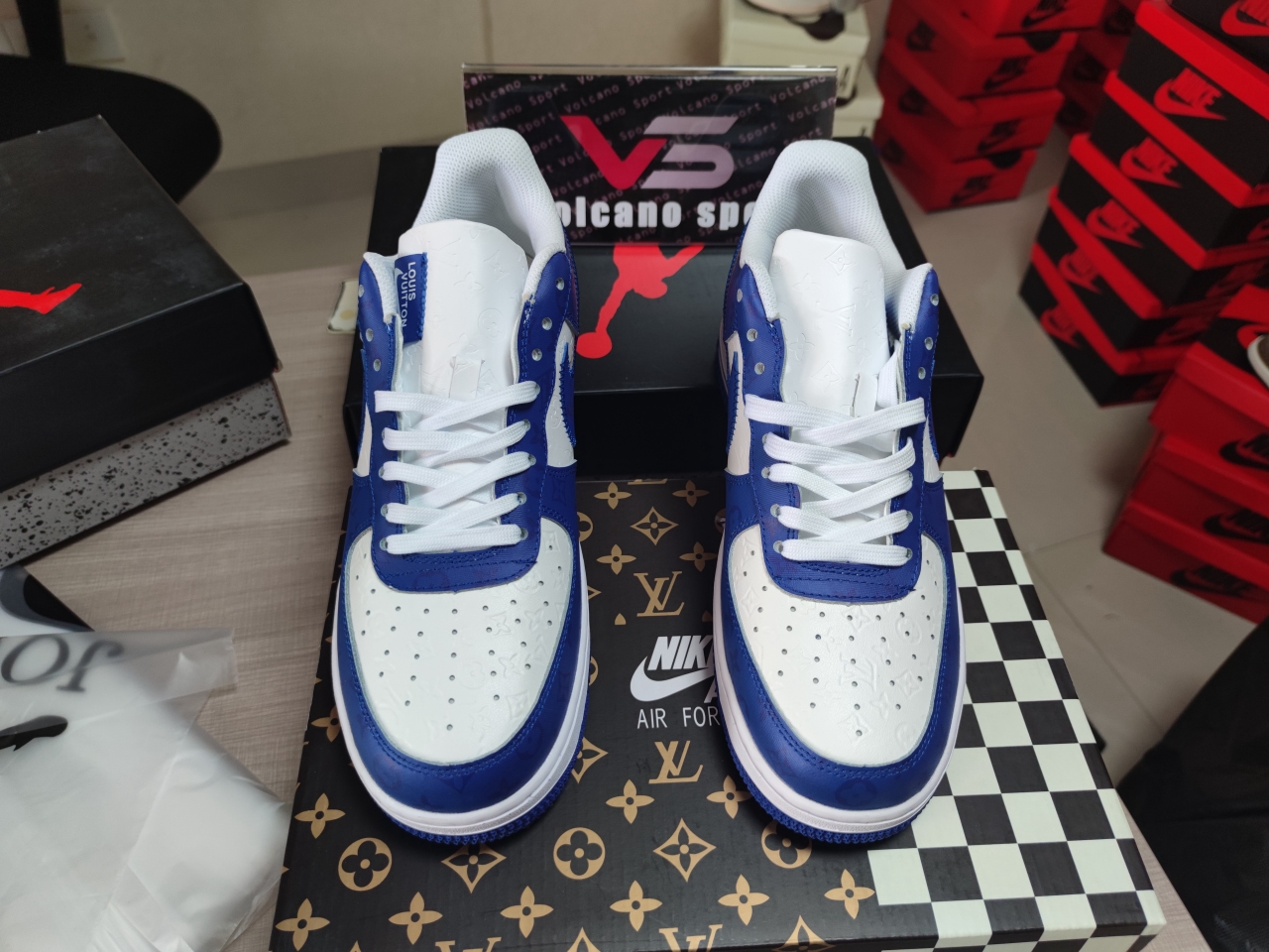 LV X Air Force 1 blue and white