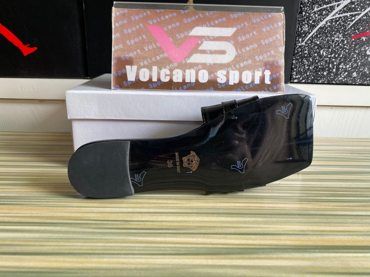 Versace La Medusa Patent Leather Sandal