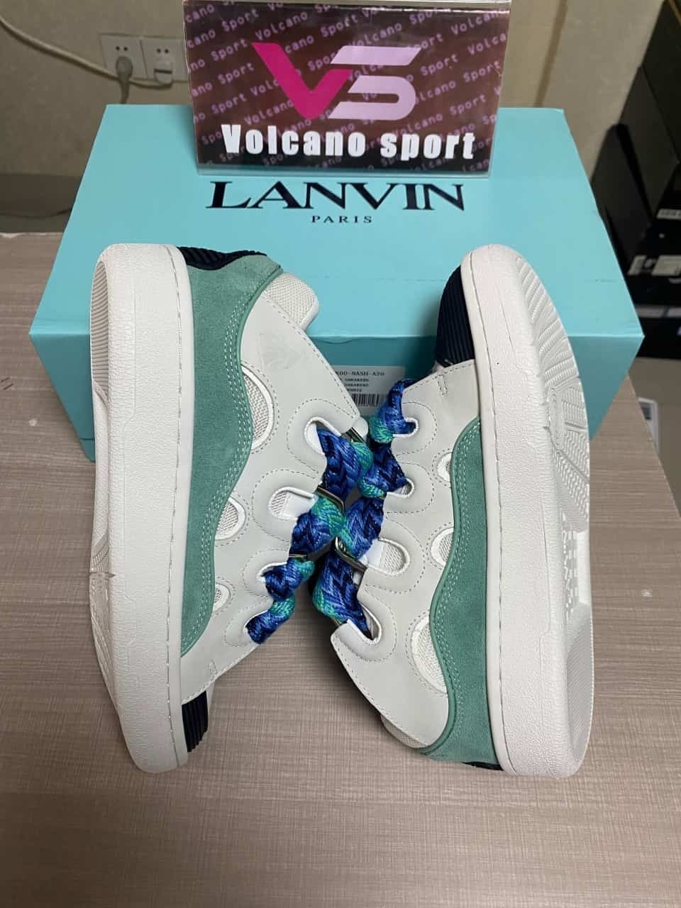 Lanvin Curb Sneaker White Blue