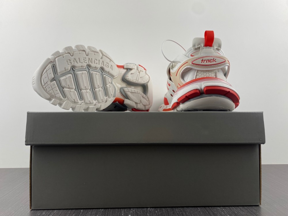 Balenciaga White & Red Track Sneakers WHITE & RED