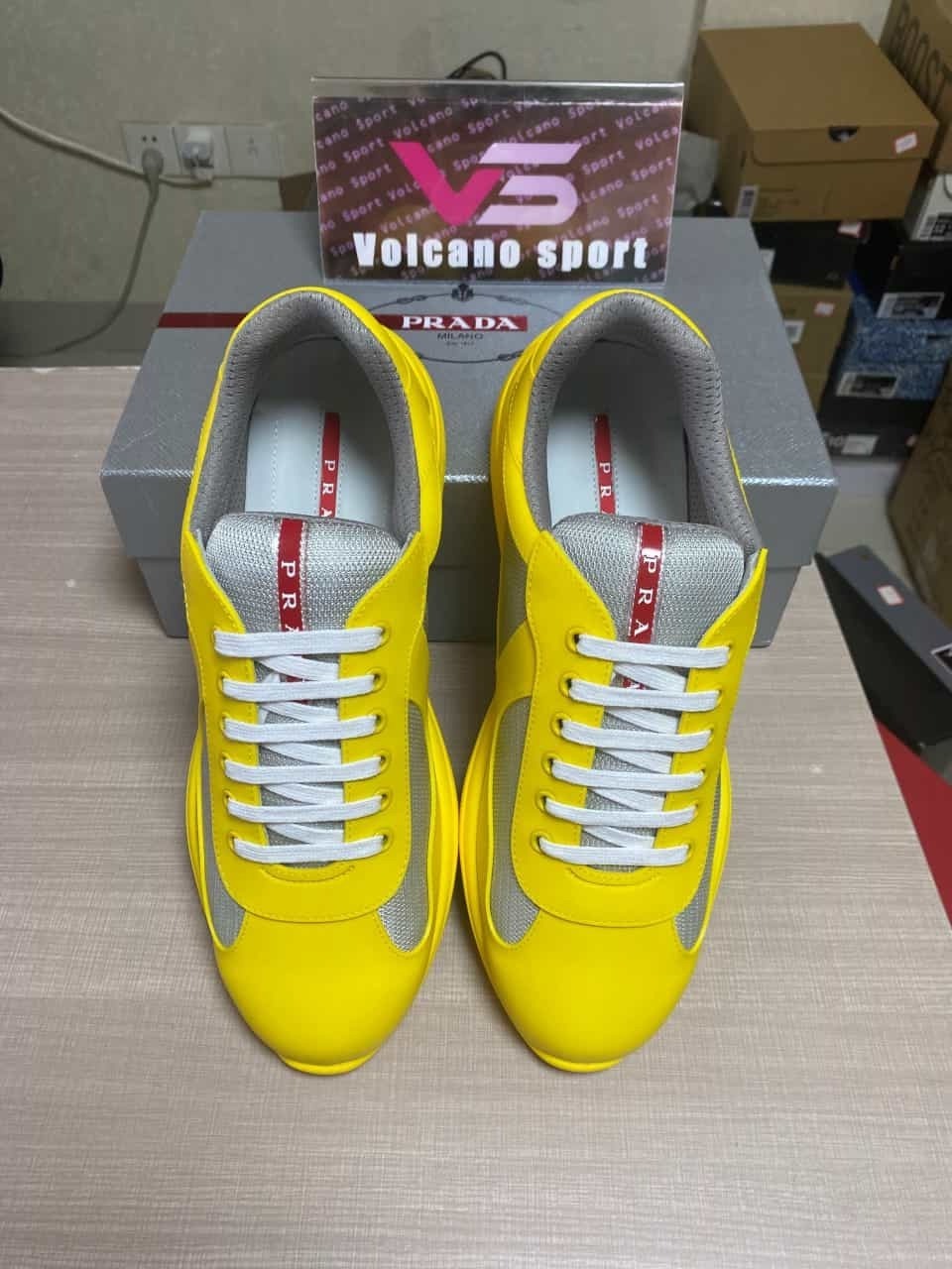 Prada America's Cup Soft rubber and bike fabric sneakers