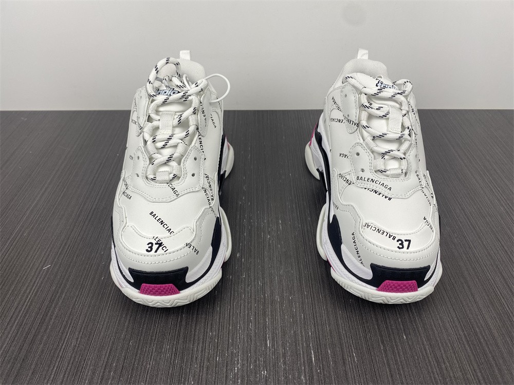 Balenciaga Triple S Letter White Rose Red