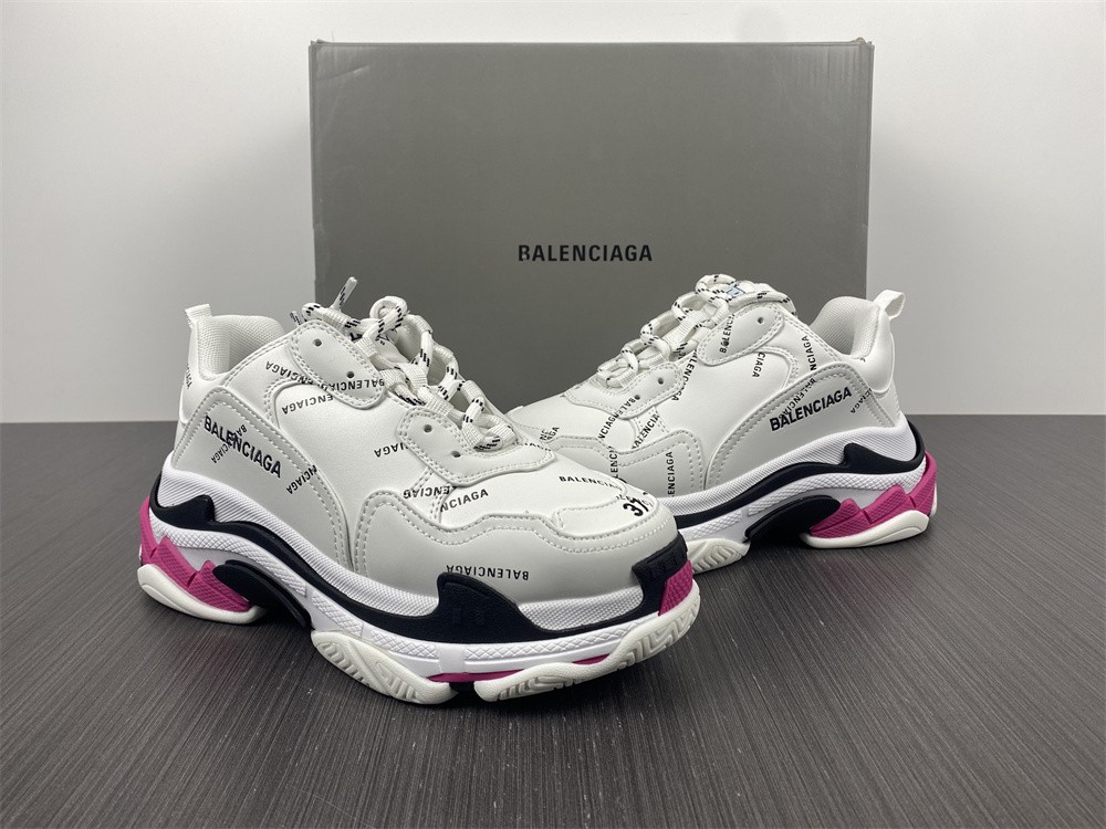 Balenciaga Triple S Letter White Rose Red