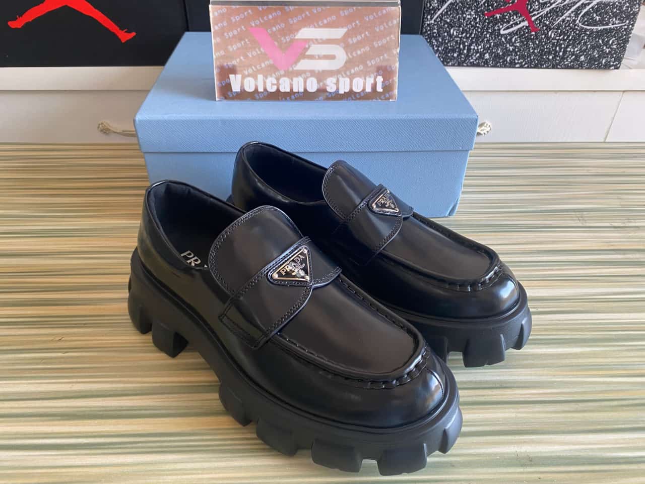 Prada Monolith Leather Loafers