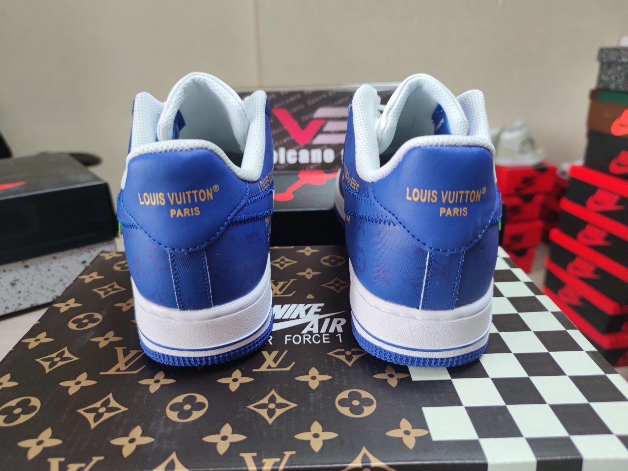 LV X Air Force 1 blue and white