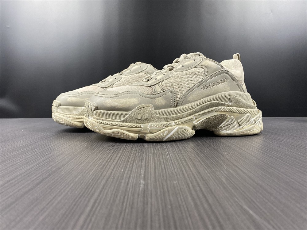 Balenciaga Women Triple S Faded Sneaker in Beige