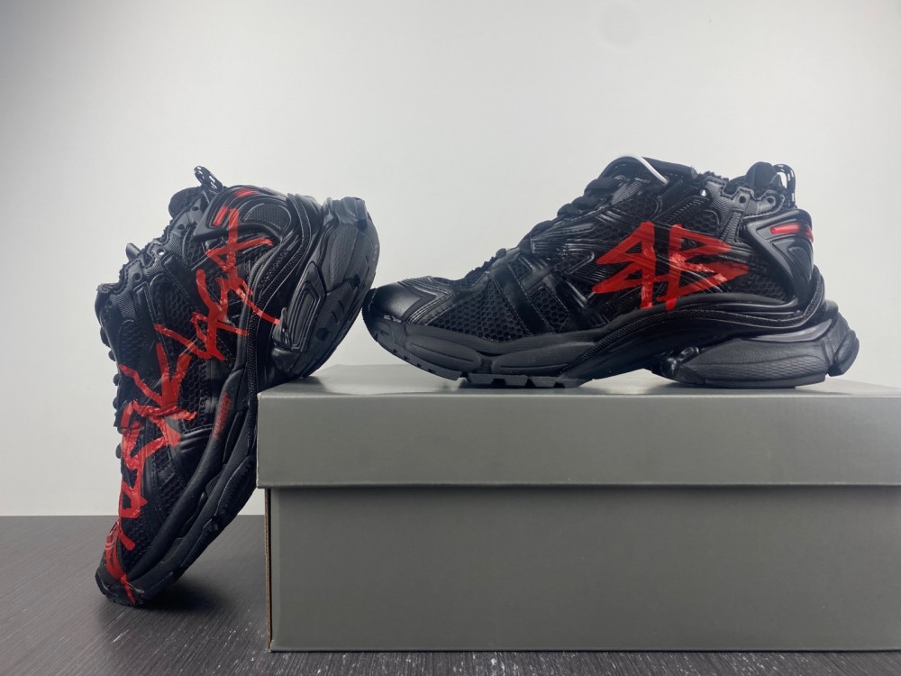 Coco Shoes Balenciaga Runner Graffiti Black Red