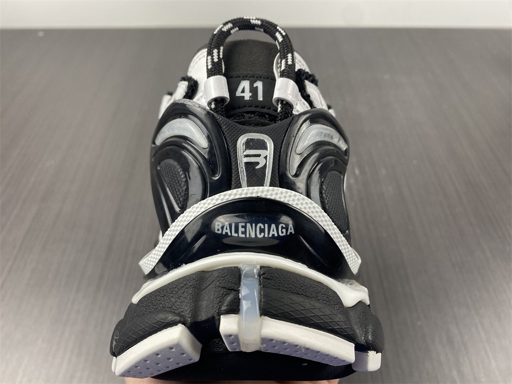 Balenciaga Runner Sneakers in Black and White Polyurethane