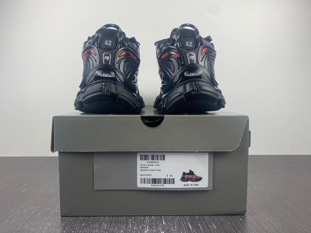 Coco Shoes Balenciaga Runner Graffiti Black Red