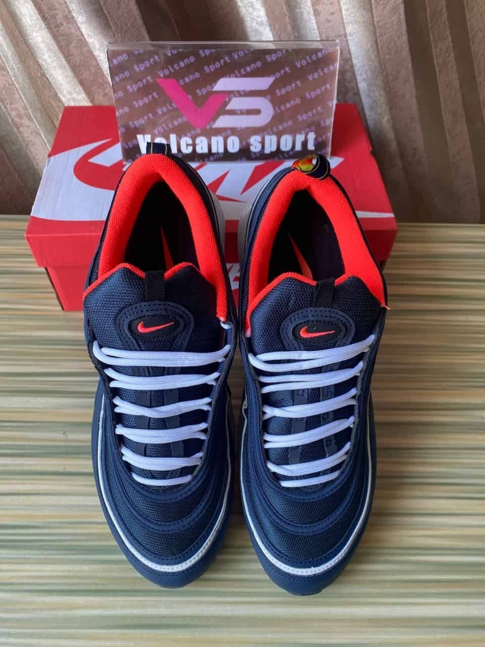 Nike Air Max 97 Midnight Navy Habanero Red 921826-403