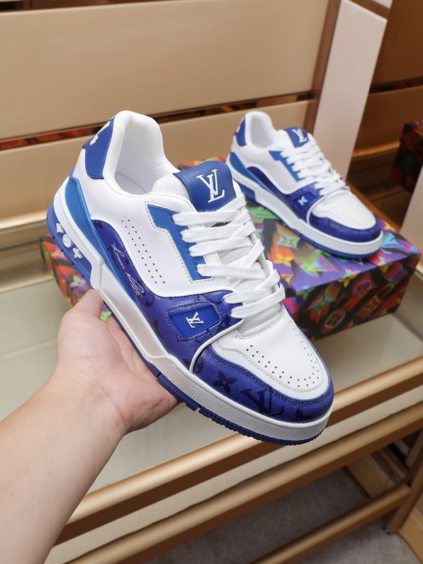 Louis Vuitton Trainer Bule White