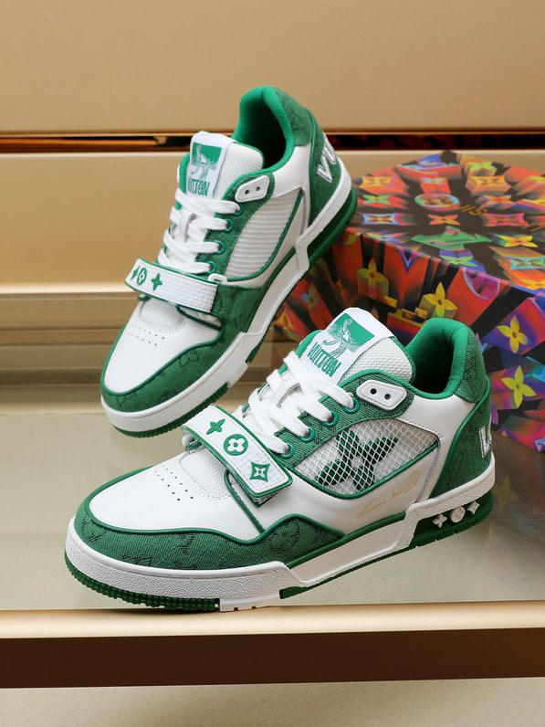 Louis Vuitton Trainer Green Monogram Denim