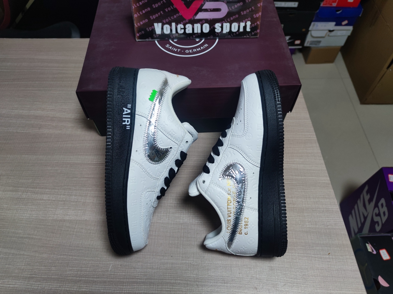 LV x Air Force 1 White Black
