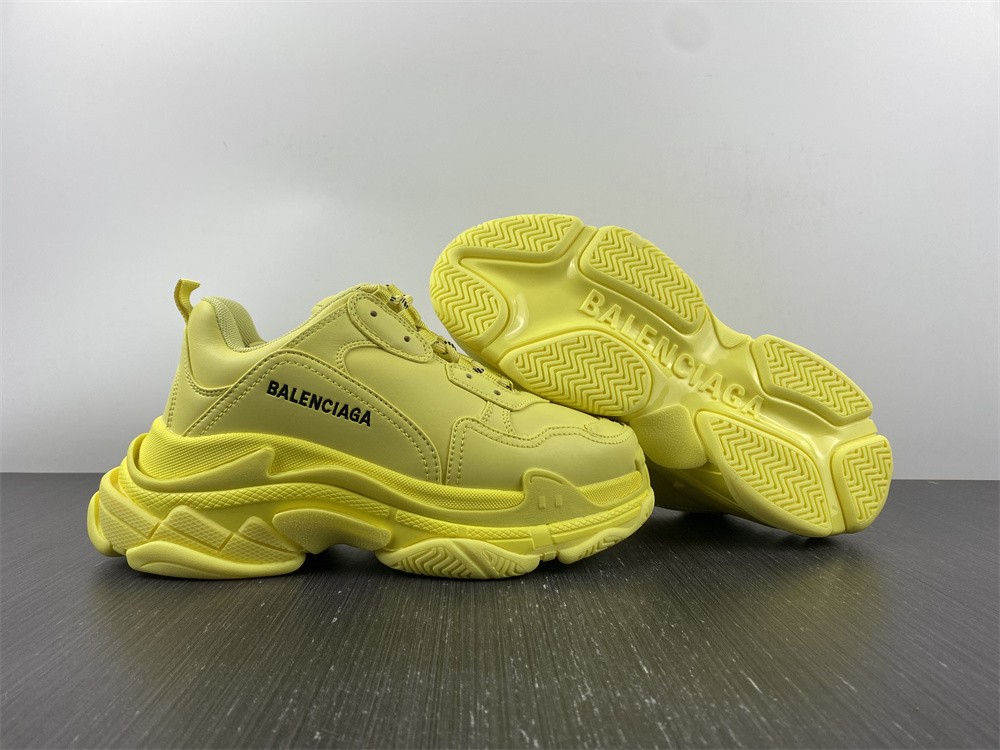 BALENCIAGA Triple S Platform Round Toe Lace-up Casual Style Plain Logo