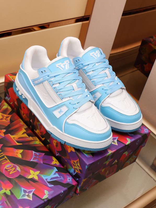 Louis Vuitton Trainer Low White Sky Blue