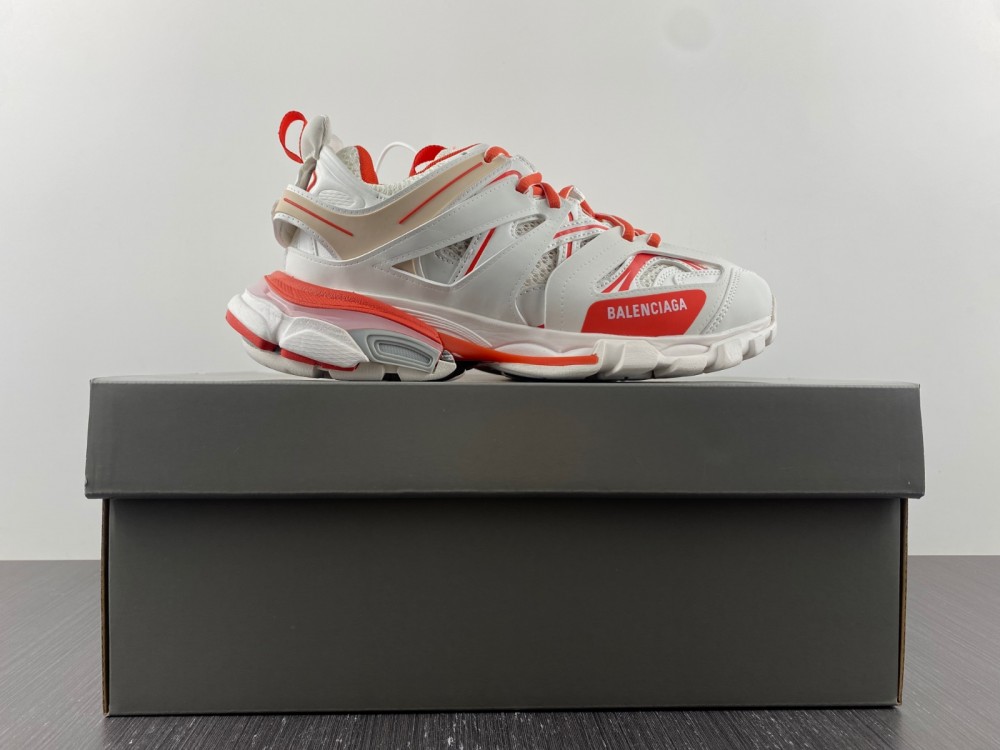 Balenciaga White & Red Track Sneakers WHITE & RED