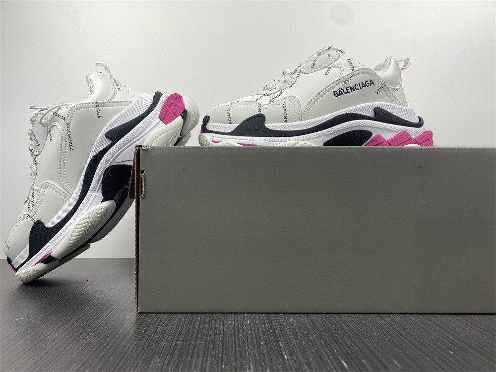Balenciaga Triple S Letter White Rose Red
