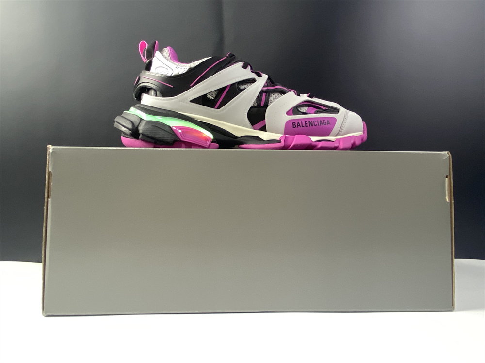 Balenciaga Track Led Sneakers - Grey & Pink & Black