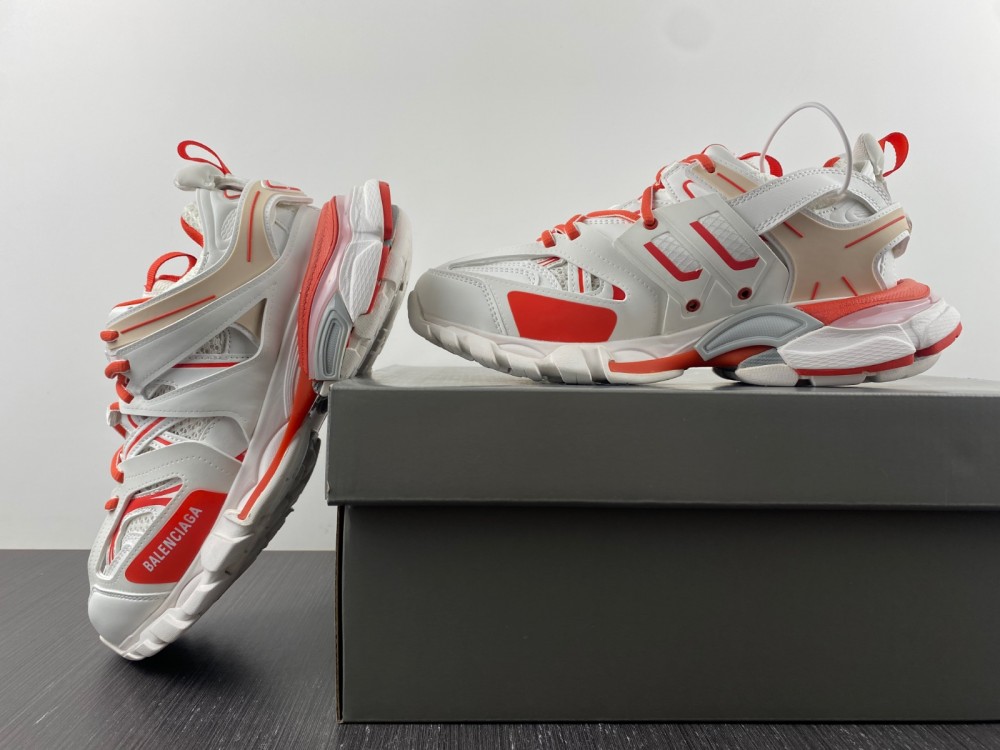 Balenciaga White & Red Track Sneakers WHITE & RED