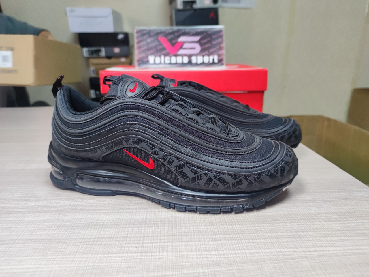 Air Max 97 All-Over Print Black Red AR4259-001