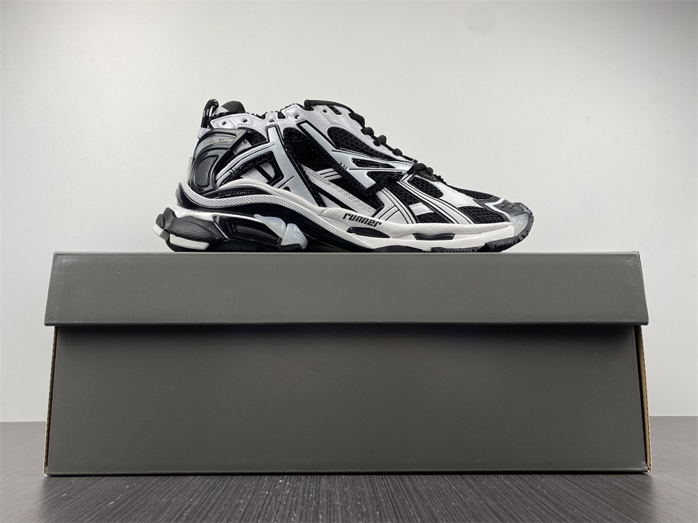 Balenciaga Runner Sneakers in Black and White Polyurethane