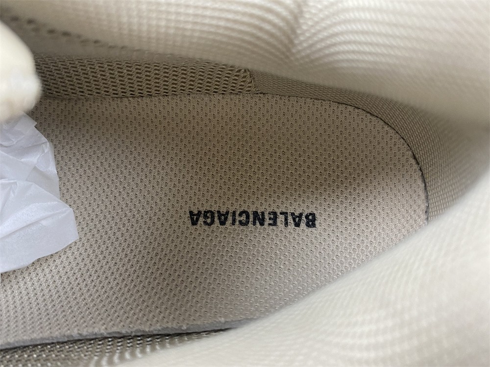 Balenciaga Beige Faux Leather Triple S Sneakers