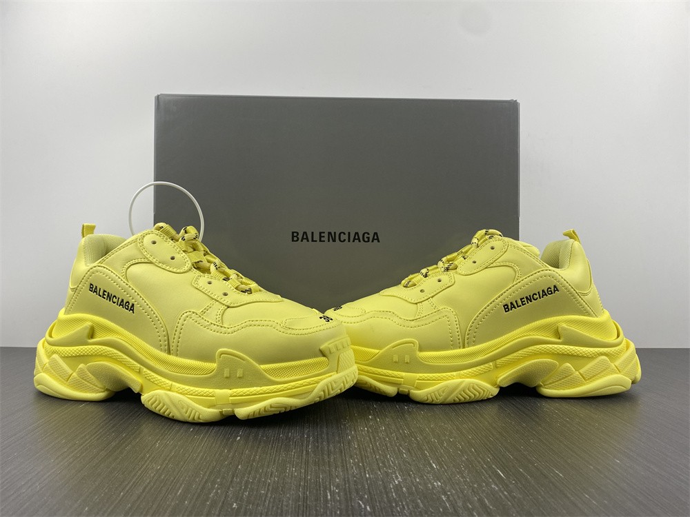 BALENCIAGA Triple S Platform Round Toe Lace-up Casual Style Plain Logo