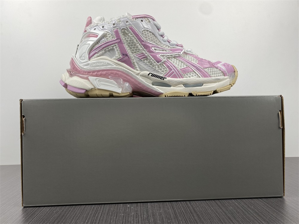 Balenciaga Women Runner Sneaker in White Mesh and Nylon
