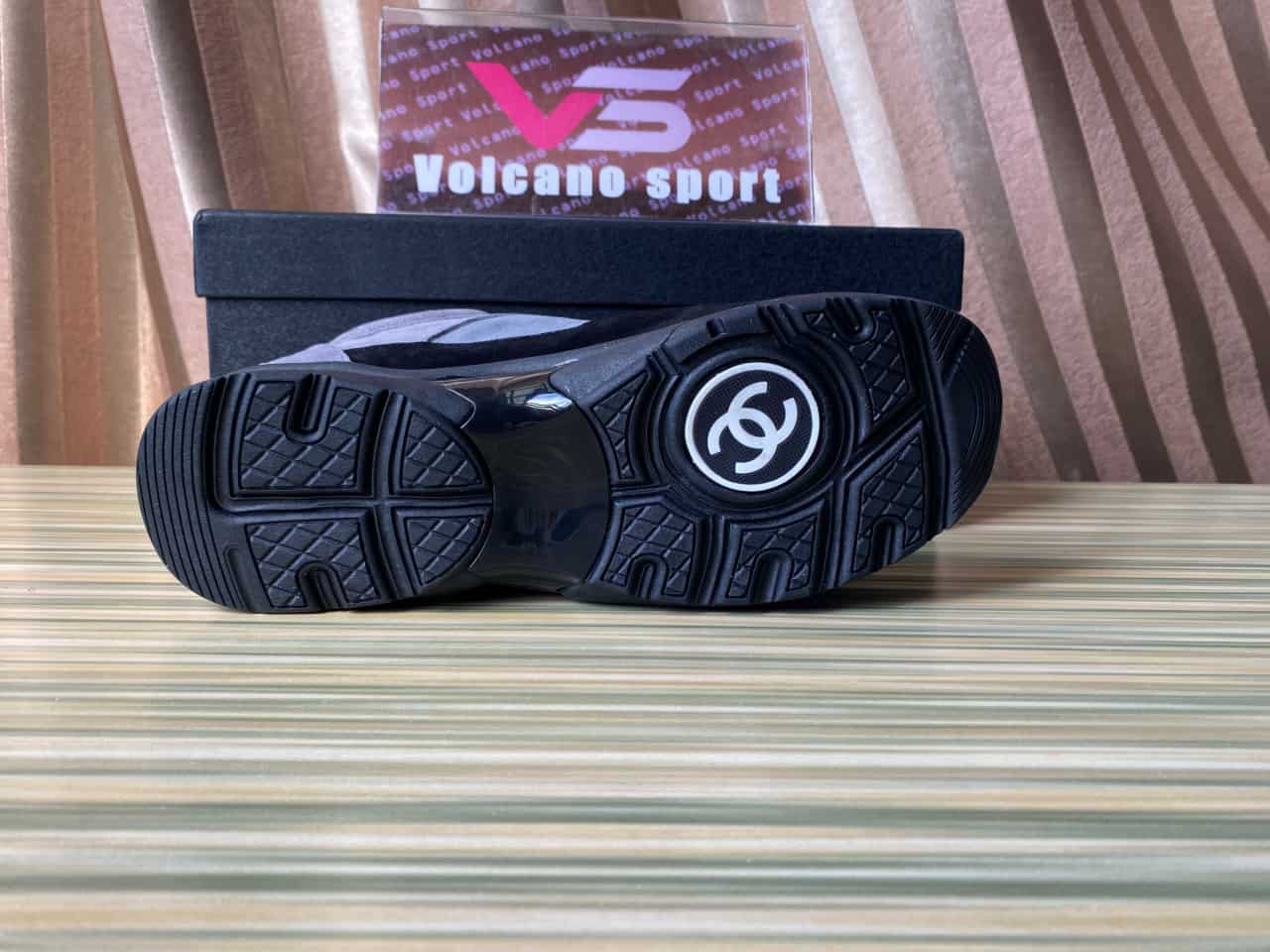 Chanel chamois leather Black Grey Sneakers