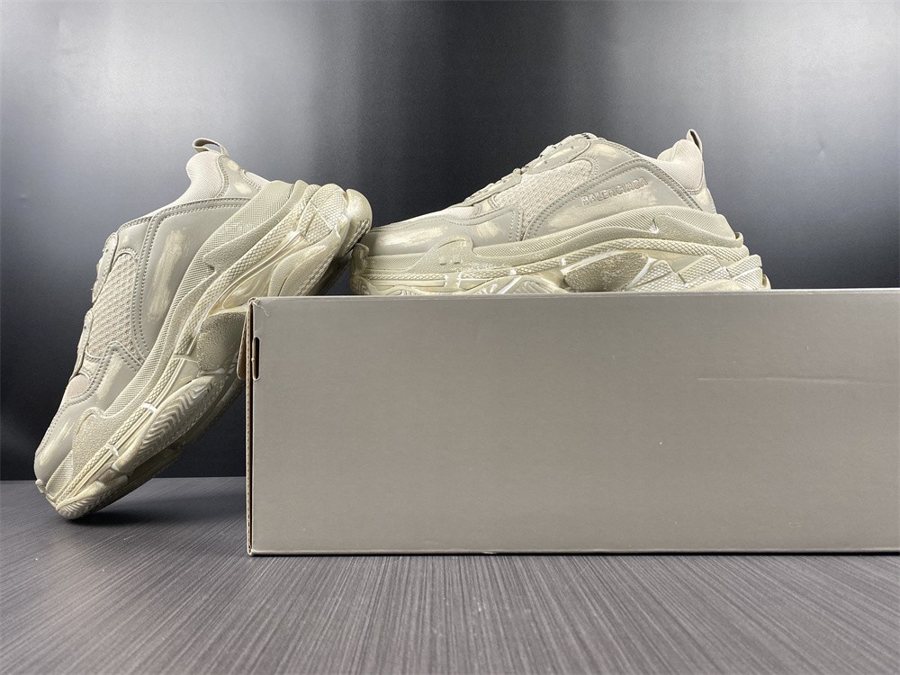 Balenciaga Women Triple S Faded Sneaker in Beige