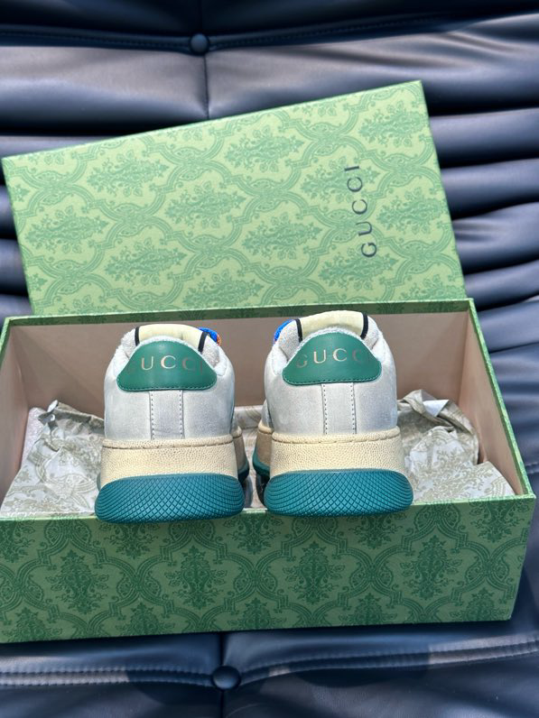 Gucci Screener GG Sneakers White Yellow Green